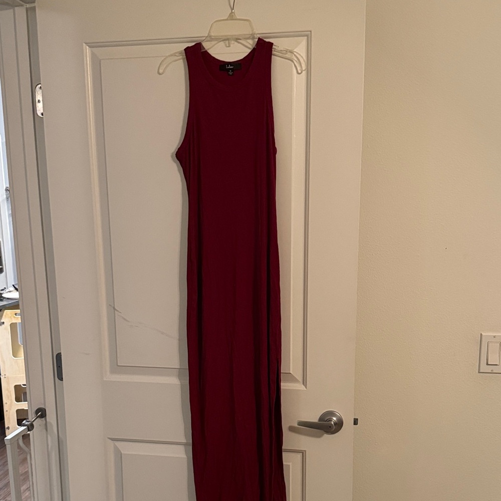 Lulu's Burgundy Sleeveless Maxi Dress